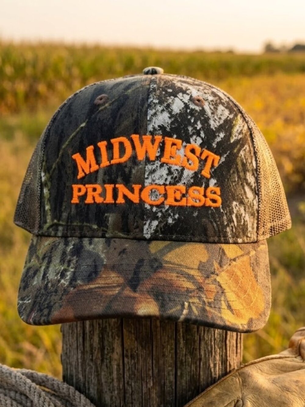 Midwest Princess Hat Camo Blaze Orange Trucker Snapback Cap USA New Embroidery